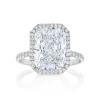 Radiant Seamless Halo Lab Grown Engagement Ring