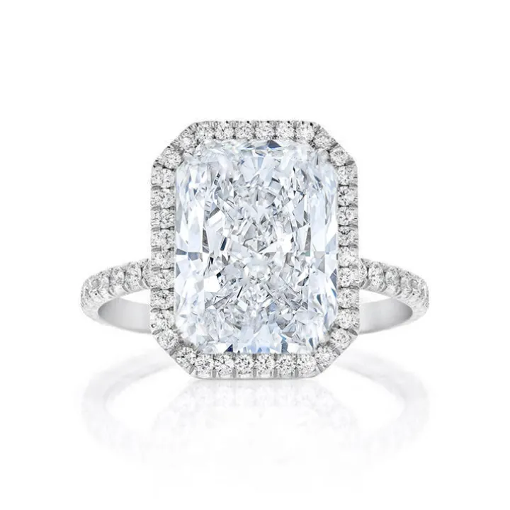 Radiant Seamless Halo Lab Grown Engagement Ring