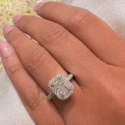 Radiant Seamless Halo Lab Grown Engagement Ring