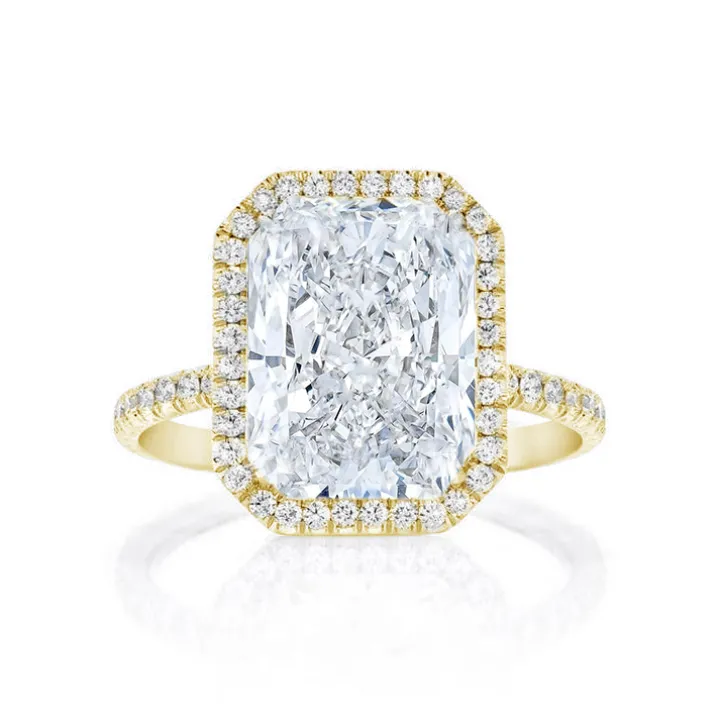 Radiant Seamless Halo Lab Grown Engagement Ring