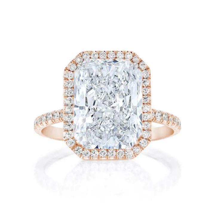 Radiant Seamless Halo Lab Grown Engagement Ring