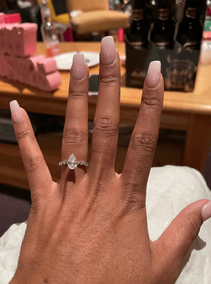 Rain Drop Engagement Ring