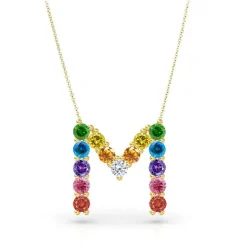 Rainbow Initial Pendant
