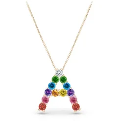 Rainbow Initial Pendant