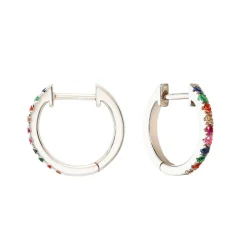 Rainbow Multi-Coloured Gemstone Huggies