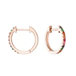 Rainbow Multi-Coloured Gemstone Huggies