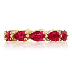 Red Ruby and Diamond Eternity Band