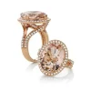 Rosè Kunzanite Halo Ring