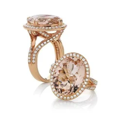 Rosè Kunzanite Halo Ring