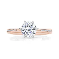 Round Allure Engagement Ring with Diamond Band