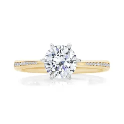 Round Allure Lab Grown Engagement Ring with Diamond Band