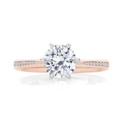 Round Allure Lab Grown Engagement Ring with Diamond Band