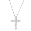 Round Bezel Set Diamond Cross Necklace