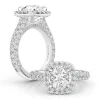 Round Cushion Halo Engagement Ring