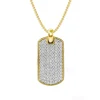 Round Diamond Dog Tag Necklace