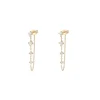 Round Diamond Droplet Chain Earrings
