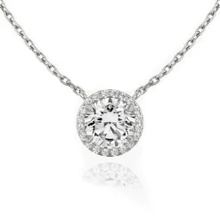 Round Halo Diamond Pendant