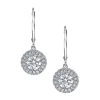 Round Halo Drop Earrings
