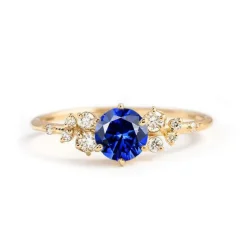 Round Horizon Blue Sapphire Engagement Ring
