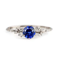 Round Horizon Blue Sapphire Engagement Ring