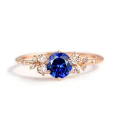 Round Horizon Blue Sapphire Engagement Ring