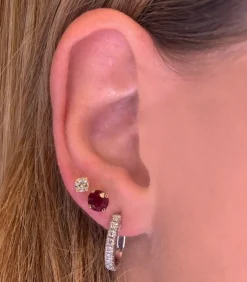Round Ruby Studs