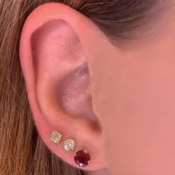 Round Ruby Studs