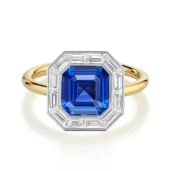 Royal Blue Lab Grown Sapphire Radiance Ring