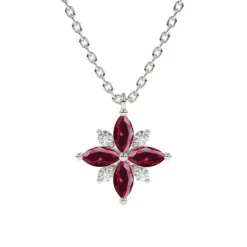 Ruby and Diamond Lotus Pendant