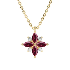Ruby and Diamond Lotus Pendant