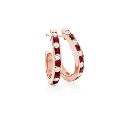 Ruby Diamond Hoops