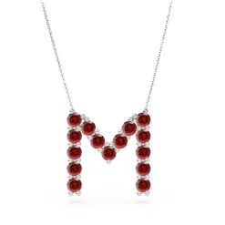Ruby Initial Pendant