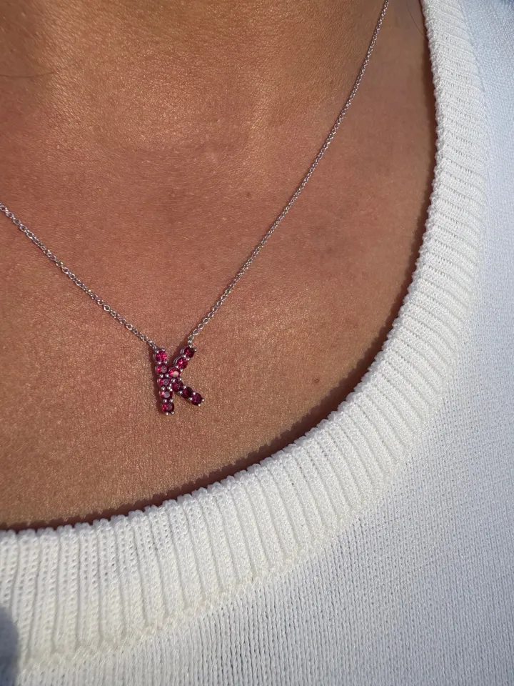 Ruby Initial Pendant