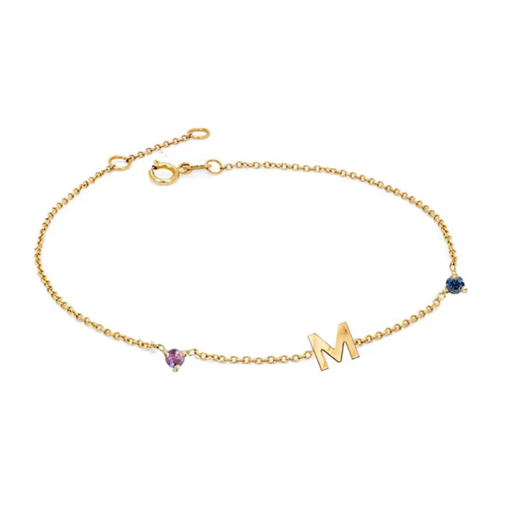 Sapphire Birthstone Initial Bracelet