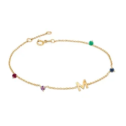 Sapphire Birthstone Initial Bracelet