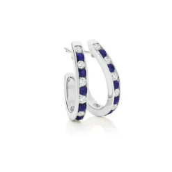 Sapphire Diamond Hoops