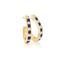Sapphire Diamond Hoops