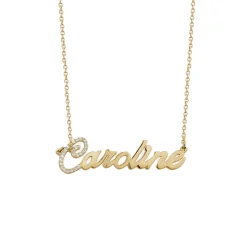 Script Name Necklace with Diamond Accent