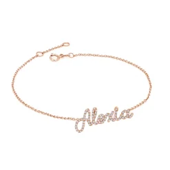 Script Pavé Diamond Name Bracelet