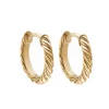 Sculpted Solid Gold Braid Huggies