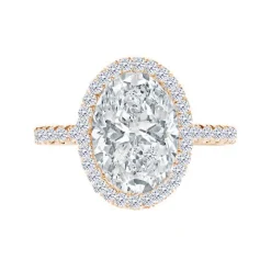 Seamless Oval Halo Engagement Ring