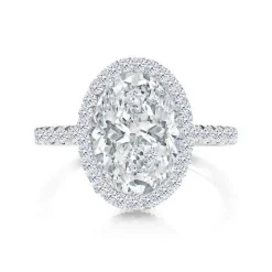 Seamless Oval Halo Lab Grown Engagement Ring
