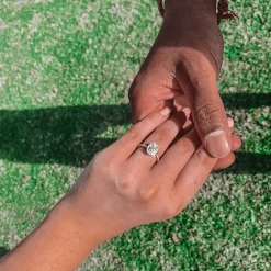 Seamless Oval Halo Lab Grown Engagement Ring