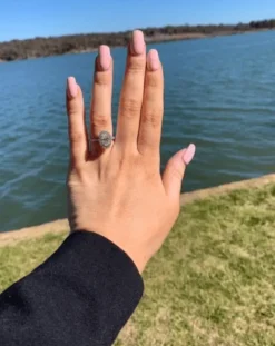 Seamless Oval Halo Lab Grown Engagement Ring