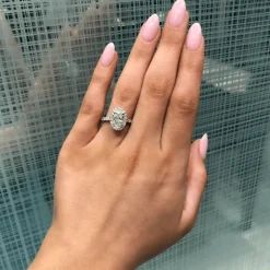 Seamless Oval Halo Lab Grown Engagement Ring
