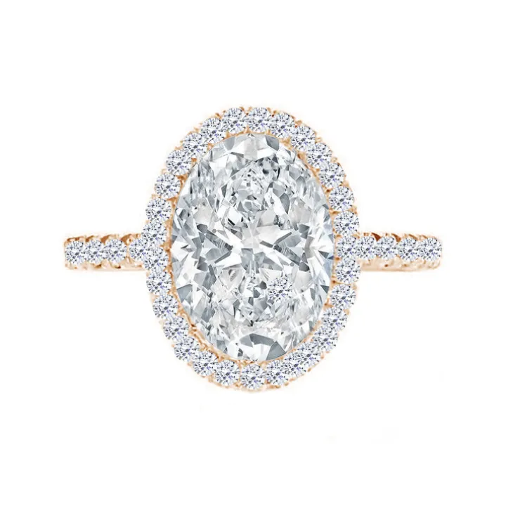 Seamless Oval Halo Lab Grown Engagement Ring
