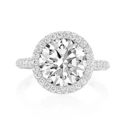 Seamless Round Halo Lab Grown Engagement Ring