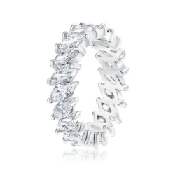 Slanted Marquise Wedding Band