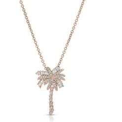 Small Diamond Palm Tree Necklace