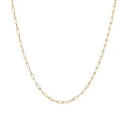 Small Solid Gold Paper Clip Chain